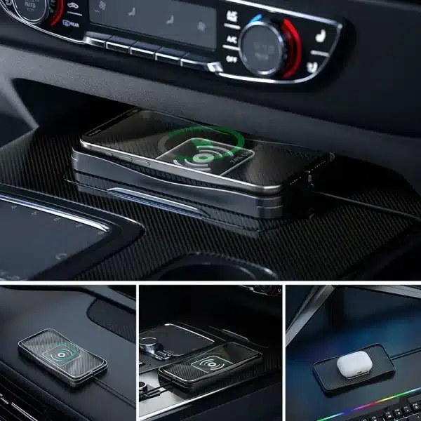 15W Car Wireless Charger Silicone Anti-skid Pad Cradle for Huawei iPhone 15 Samsung S20 Android Mobile Phone Stand Modification - Image 2
