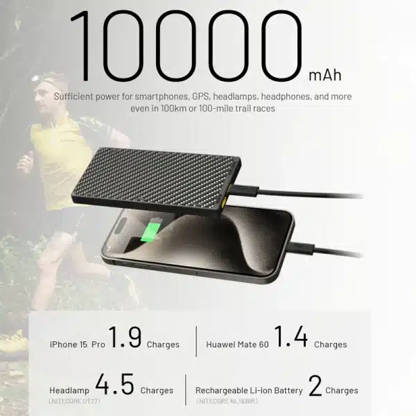 NITECORE NB10000 NB20000 Gen3 Portable Mobile Power Bank 20000mAh Carbon Fiber PD/QC3.0 18W Fast Charge for iPhone Xiaomi - Image 4