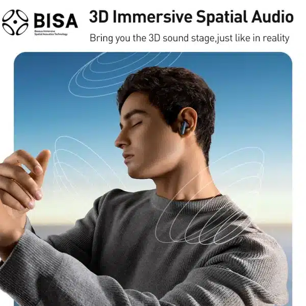 Baseus Bowie M2s Wireless Earphone -48dB Active Noise Cancellation Bluetooth 5.3 Headphone 38ms Low latency Spatial Audio Earbud - Image 3