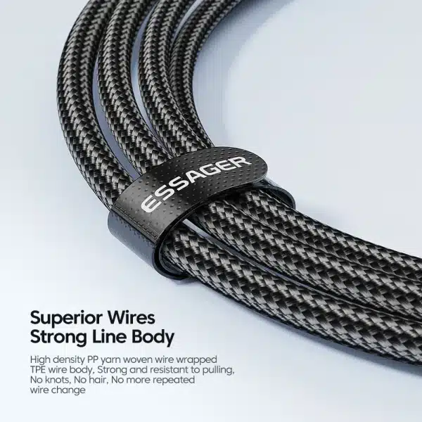 Essager 100W USB Type C To USB C Cable USB-C PD Fast Charging Charger Wire Cord For Macbook Samsung Xiaomi Type-C USBC Cable 3M - Image 6