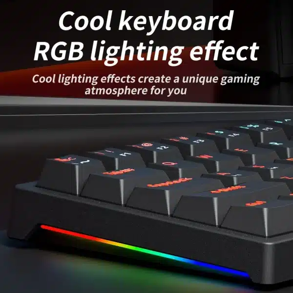 MUCAI MK61 USB Gaming Mechanical Keyboard 61 Keys Red Switch Wired Detachable Cable RGB Backlit Hot Swappable - Image 2