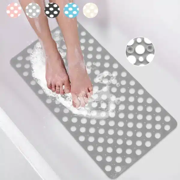 1pc PVC Non-slip Bathroom Mat, Quick Dry Foot Massage Waterproof Shower Mat with Suction Cup, Soft And Comfortable bathtub Mat