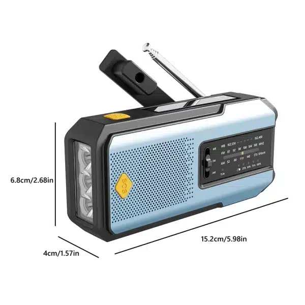 Emergency Hand Crank Radio 2000mAh Power Bank Phone Charger AM/FM/WB NOAA Portable Weather Radio SOS Alarm for Emergency Camping - Image 2