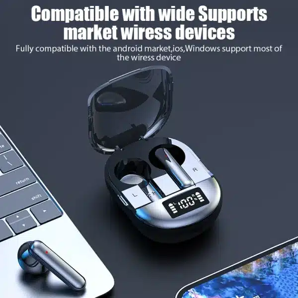 #K40 Earphone Bluetooth 5.3 Digital Display Wireless Headphones Noise Cancelling Earbuds High Fidelity Stereo Sound With Mic - Image 6