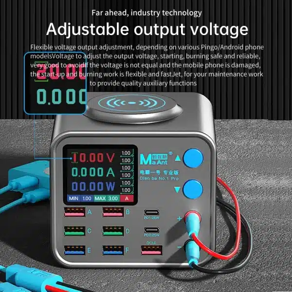 Multi-function Dianba NO.1 Pro 200W 20V 5A USB Type C Rapid Charger Wireless 8 Port PD QC3.0 Phone Current Line Accurate Tester - Image 3