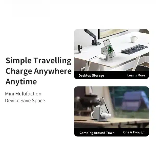Qi2 3-in-1 Wireless Charger with Auto-Rotating Magic Cube Dock for IPhone 16/15/14 Pro Max, AirPods, and IWatch Fast Charging - Image 3