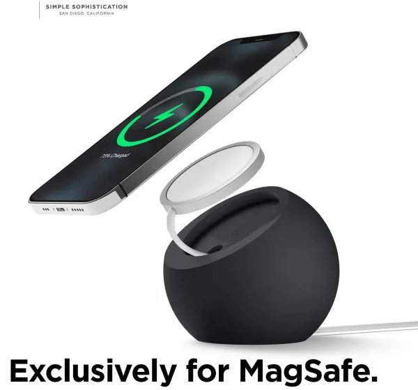 Desk Ball Shape Magnetic Silicone Charging Holder for Magsafe IPhone 15 14 Pro Safe Wireless Charger Dock Station Charging Stand - Image 4