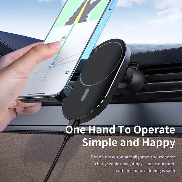 100W Magnetic Car Wireless Charger Air Vent Holder Mount for macsafe iPhone12 13 14 15Pro Max Mini Fast Car Charging Phone Stand - Image 3