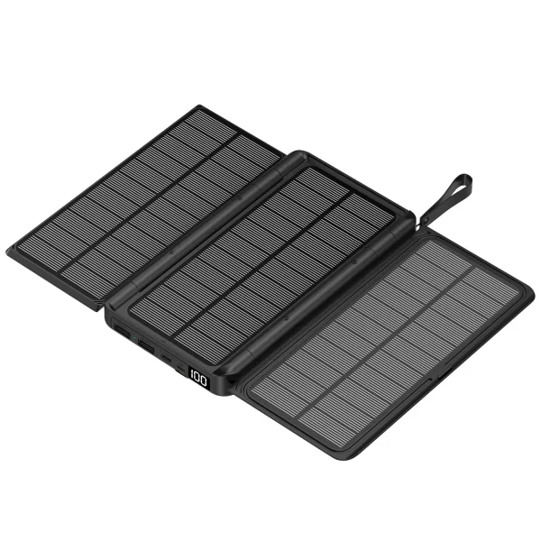 20000mAh outdoor Solar Power Bank with 3 Solar Panel Qi Wireless Powerbank for iPhone 16 15 14 13 12 11 Huawei Xiaomi Poverbank - Image 2