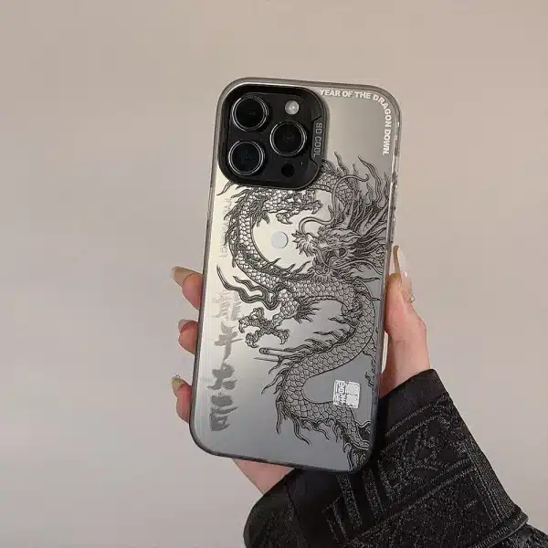 New Luxury Laser Eastern myths legends Chinese dragon Phone Case For iPhone 11 12 13 14 Pro Max 15 Plus 3D Totem Anti-drop Cover - Image 2