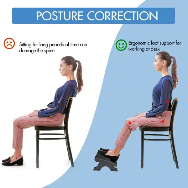 Under Desk Footrest Ergonomic Foot Stool with Massage Rollers Max-Load 120Lbs Desk Leg Rest Pain Relief for Home Office Work - Image 6