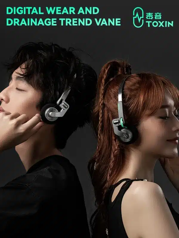 TOXIN Retro Style Headset Wireless Bluetooth 5.4 Headphones Headphone HIFI Wireless Noise Reduction Foldable Portable Gamer Gift - Image 5