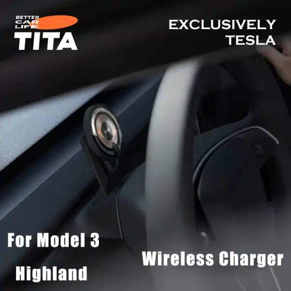 Car Wireless Charger For Model 3 Highland Model 3/Y Magsafe Car Holder Vent Mount 15W Fast Charging for iPhone And Smart Phone - Image 2