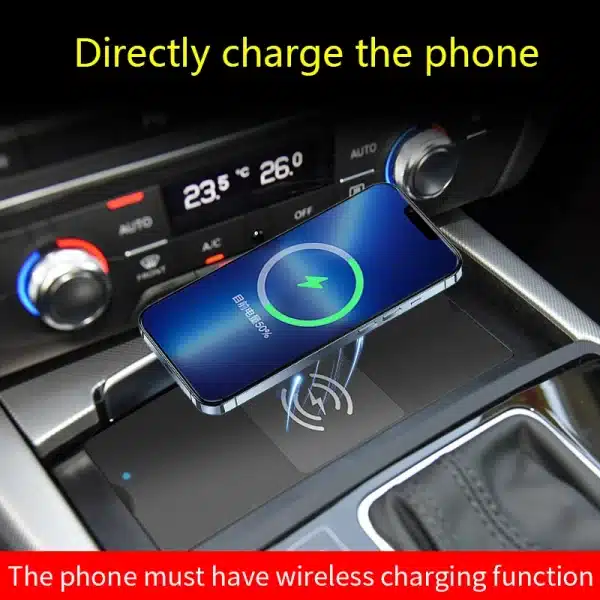 LOYEUANR 15W Wireless charging plate For Audi A6 C7 A7 S6 RS6 S7 RS7 2011-2018 phone charger mobile holder usb quick charge trim - Image 2