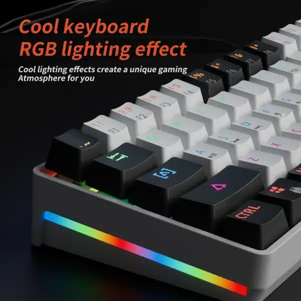 MUCAI MK61 USB Gaming Mechanical Keyboard Red Switch RGB Backlit Hot Swappable 61 Keys Wired Detachable Cable - Image 3