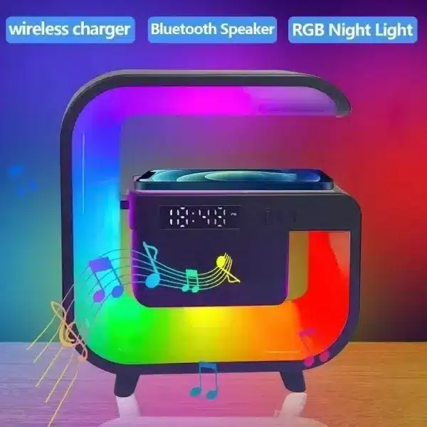 Wireless Charger Station Desk Lamp Night Light Alarm Clock Bluetooth Speaker For iPhone Samsung Xiaomi Fast Charging Stand Pad - Image 2