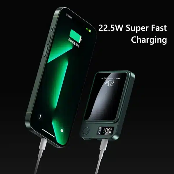 20000mAh Magnetic Qi Wireless Charger Power Bank 22.5W Fast Charging for iPhone 14 13 12 15 Samsung Huawei Xiaomi Mini Powerbank - Image 3