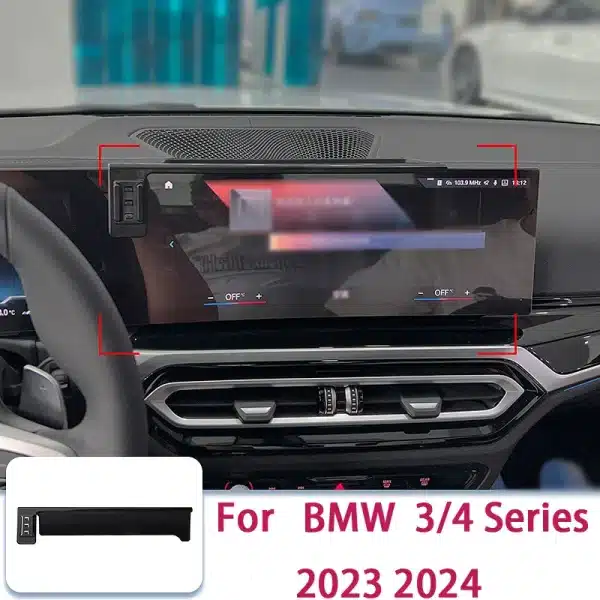 Car Phone Holder For BMW 3 Series 4 Series G20 G22 2023 2024 Screen Fixed Navigation Bracket Wireless Charger Stand Car Storage - Image 2