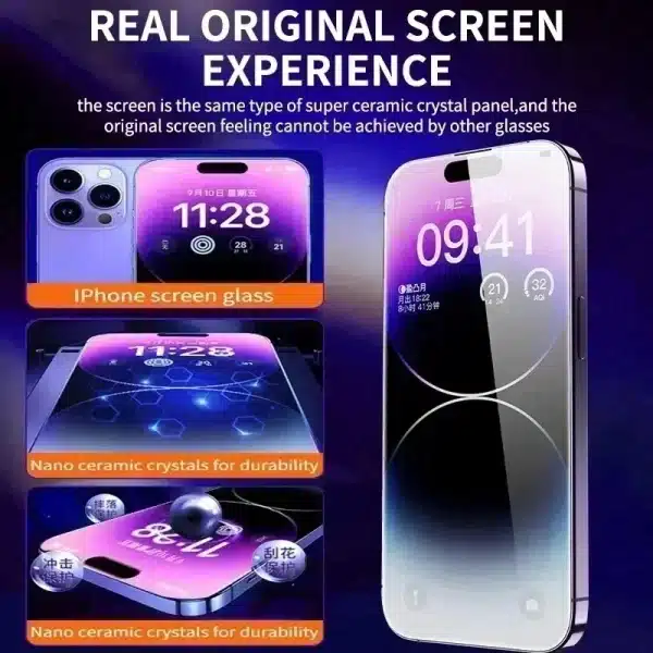 2Pcs Dust Free Easy Installation Screen Protector For iPhone 15 14 13 11 12 16 Pro Max Mini XR X XS MAX 7 8 15 16 Plus HD Glass - Image 4