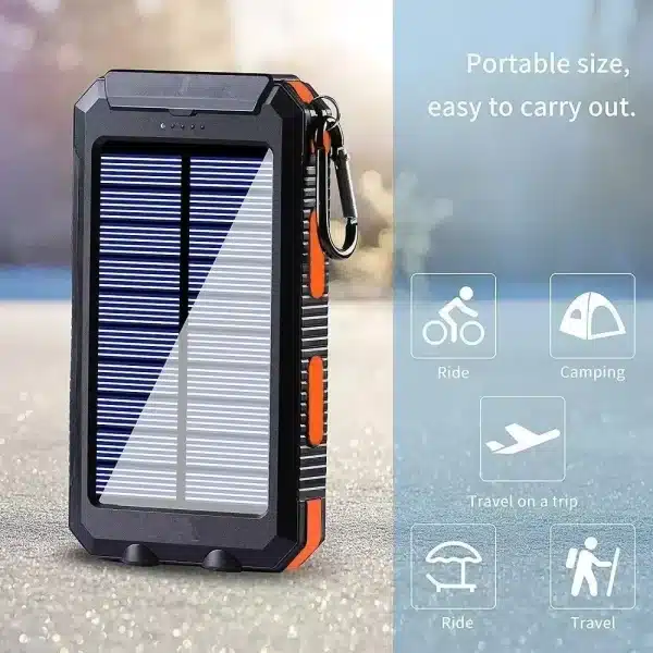 Xiaomi Solar Power Bank 200000mAh Portable Charging Poverbank External Battery Charger Strong Light LDE Light for iphone samsung - Image 2