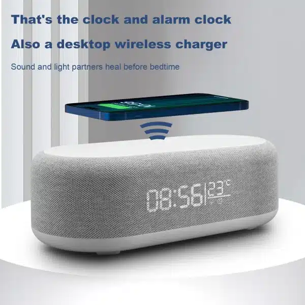 Wireless Charger Alarm Clock Time LED Light Thermometer Phone Charger 15W Fast Charging Dock Station for iPhone 15 14 Samsung - Image 2