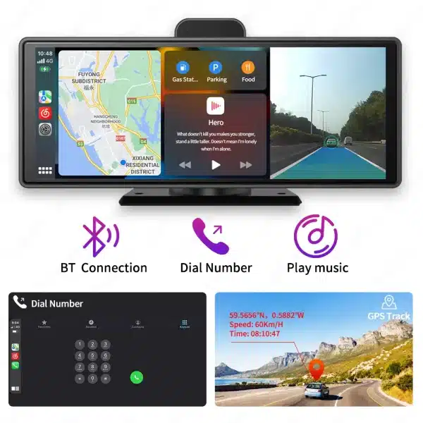 Imagebon 10.26" H9 Pro 4K Dash Cam ADAS Wireless CarPlay Android Auto Car DVR Camera AUX 5G WiFi GPS Navigation Video Recorder - Image 4