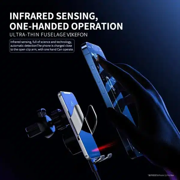 Car Wireless Charger Magnetic Auto Car Mount Phone Holder For iPhone 14 13 12 Samsung Infrared Induction 15W Fast Charging - Image 4