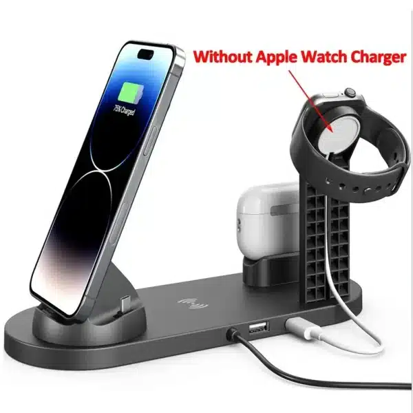 7 In 1 Wireless Charger Stand Pad For iPhone 15 14 13 12 11 X Apple Watch Airpods Desk Phone Chargers Fast Charging Dock Station - Image 2