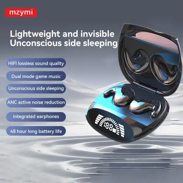 mzymi MD528 Wireless Earphones Invisible Sleep TWS Bluetooth Sleep In Ear Earbuds Waterproof Noise Cancelling Sports Headphones - Image 2