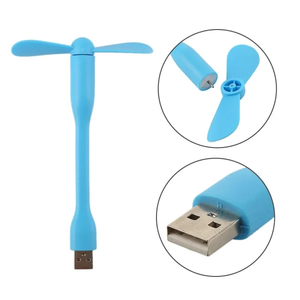 Mini USB Fan Flexible Bendable Fan For Power Bank Laptop PC AC Charger Portable Hand Fan For Computer Summer Gadget - Image 5