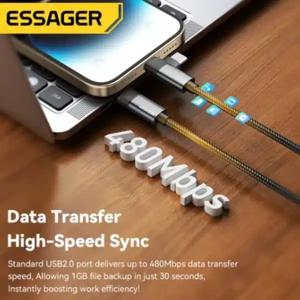 Essager 2 in 1 USB Type C Cable 65W PD Fast Charging Wire Type C To Lightning Cable For iPhone 15 16 Pro Max MacBook iPad Xiaomi - Image 5