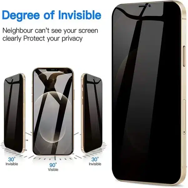 1-2PCS Black Anti-Spy Screen Protector for IPhone 15 14 13 12 Pro MAX Mini Tempered Glass for IPhone 11 XS MAX XR 7 8 Privacte - Image 4