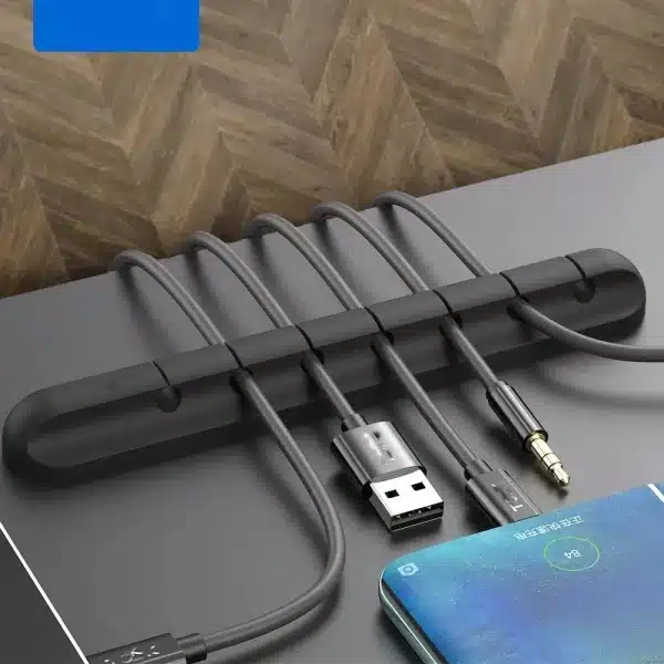 L16 Cable Organizer Silicone USB Winder Desktop Tidy Management Clips Holder for Mouse Headphone Wire - Image 2