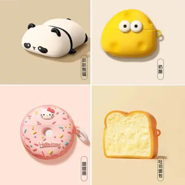 Cute Lying Panda Headphone Case For AirPods 4 (2024) Airpod Pro 1 2 3 Bluetooth Earbuds Charging Box Protective Earphone Cover - Image 4