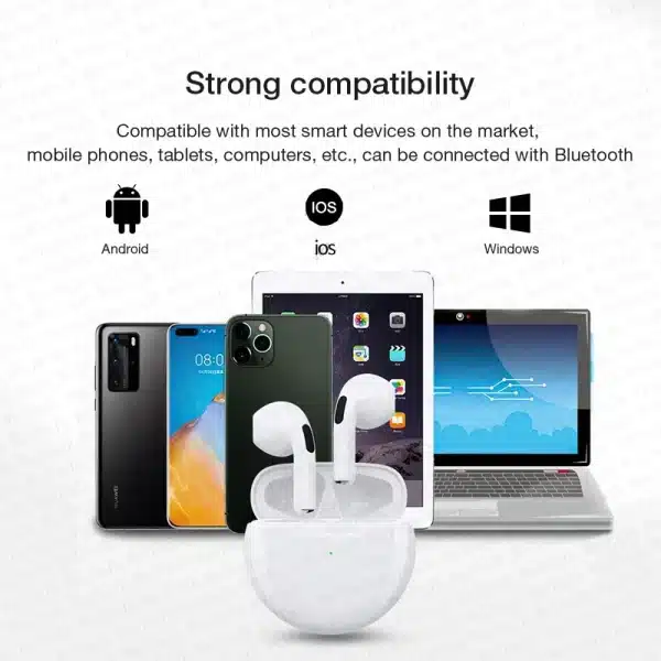 Original Pro 6 TWS Max Wireless Bluetooth Earphones Mini Earbuds Noise Cancelling Headset For Airpodding Apple iPhone Headphones - Image 6