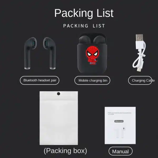 Disney Spider Man Wireless Bluetooth Headphones Stereo 5.0 Universal Bluetooth Xiaomi Huawei iPhone Sports Mini Bluetooth Phone - Image 2