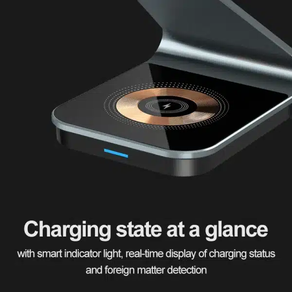 3 in 1 Magnetic 15W Fast Wireless Charger Station Stand Transparent For iPhone 12 13 14 15 Pro Max Apple Watch 9 8 7 6 5 Airpods - Image 4