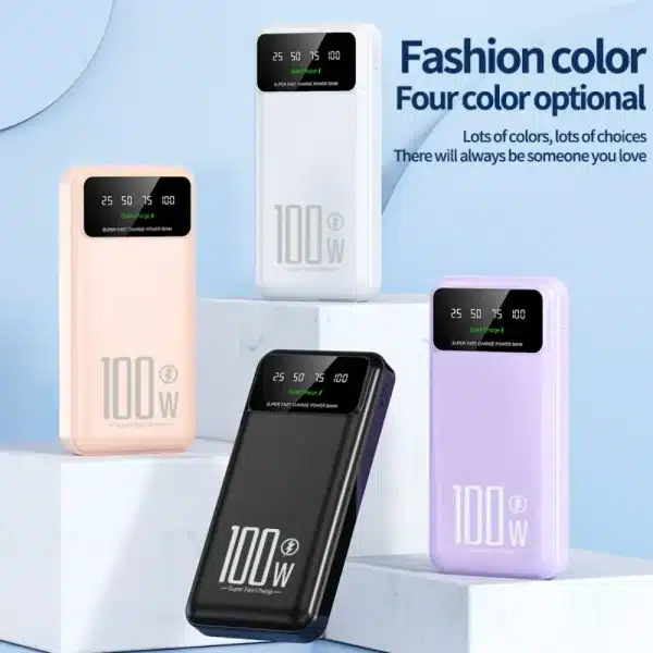 Xiaomi 20000mAh High Capacity Portable Power Bank 100W Super Fast Charge LED Digital Display Powerbank for iPhone Samsung Xiaomi - Image 4