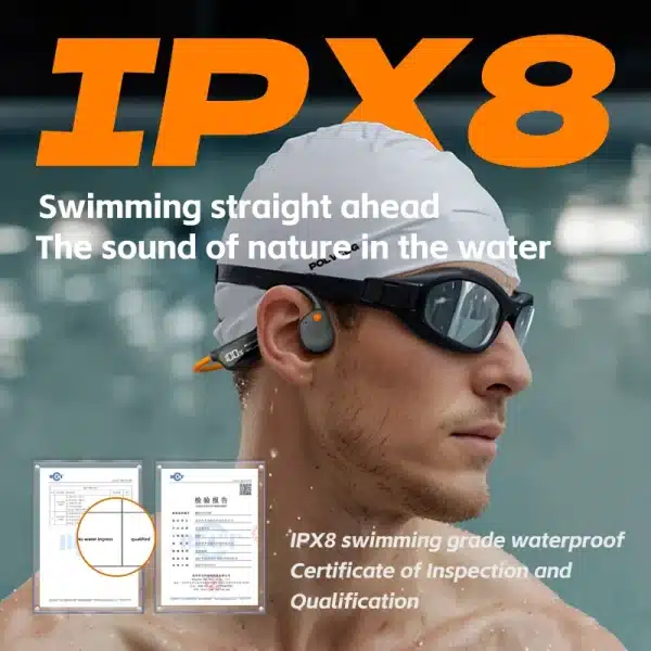 POLVCDG X10 Bone Conduction Bluetooth Headset Digital Display Swimming Waterproof to a Depth of 30 Meters Waterproof Built-in32G - Image 2