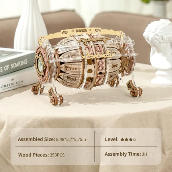 Robotime ROKR Zodiac Wall Clock 3D Wooden Puzzle Model Assembly Toys Gifts for Children Kids Teens LC601 Support Dropshipping - Image 6