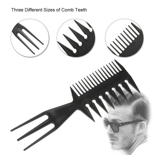 3-In-1 Plastic Combs Thin Wide Tooth Detangling Hair Comb for Women Anti-static Comb for curly hair Hairdressing Styling for Men 5