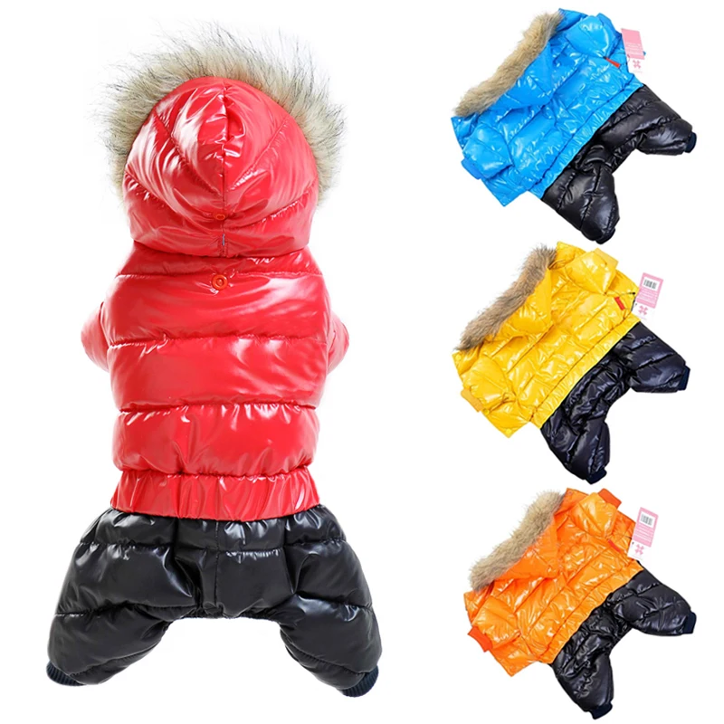 Winter Warm Pet Clothes For Small Dogs Cat Waterproof Dog Jacket Jumpsuit Outdoor Soft Hooded Puppy Coat Apparel Bulldog Outfits 1