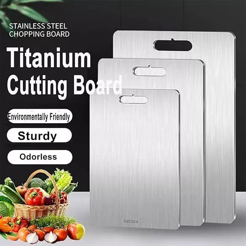 Titanium Cutting Board Lightweight Durable Kitchen Board Chopping Block Easy to Clean for Home Outdoor Camping Picnic 1