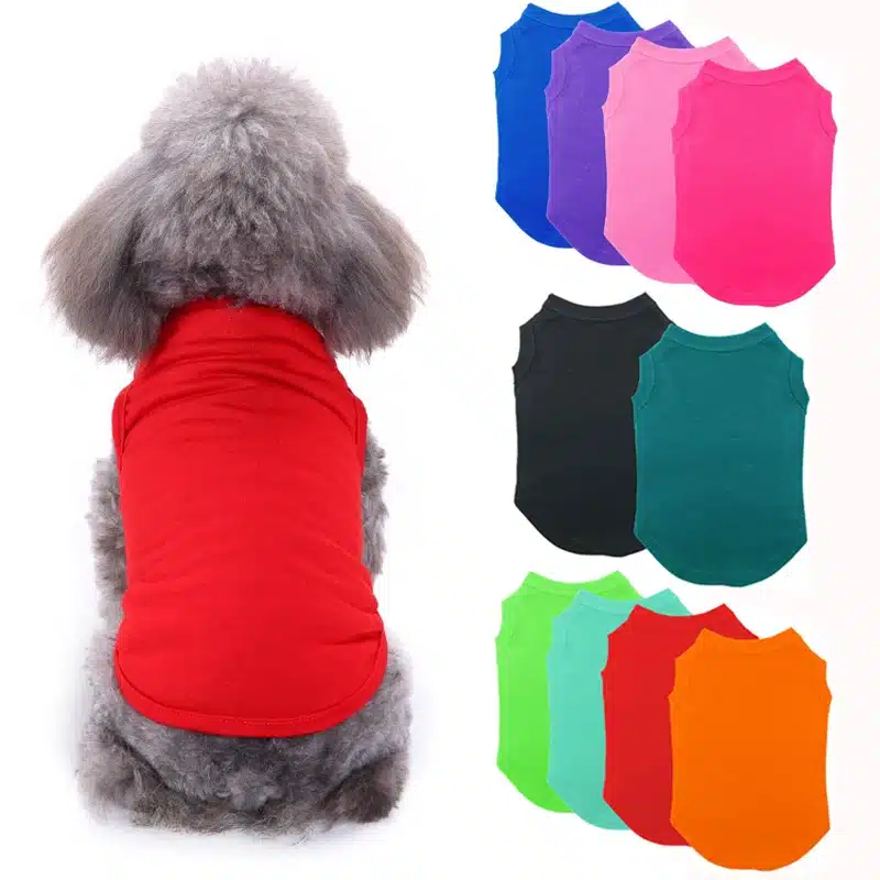 XS-3XL Blank Dog T Shirt Summer Cotton Dog Vest Shirt for Small Medium Large Dogs Yorkie Pitbull Clothes Pet Apparel 1