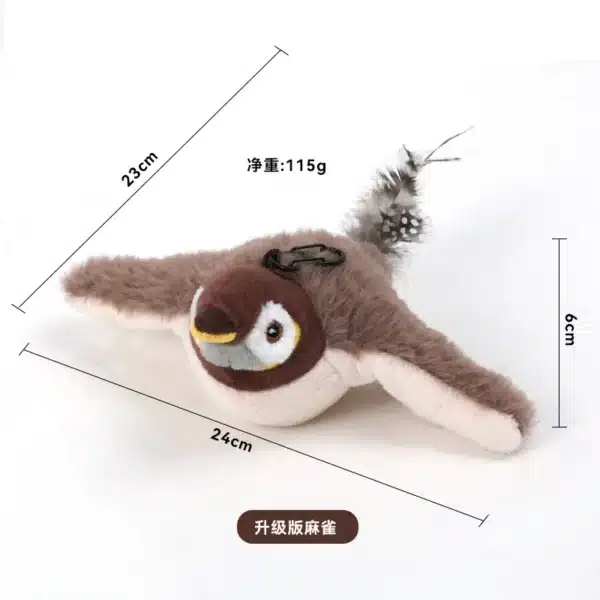 Interactive Cat Toys, Rechargeable Chirping Flapping Bird with Catnip for Indoor Cats, Touch Activated Plush Toys 4