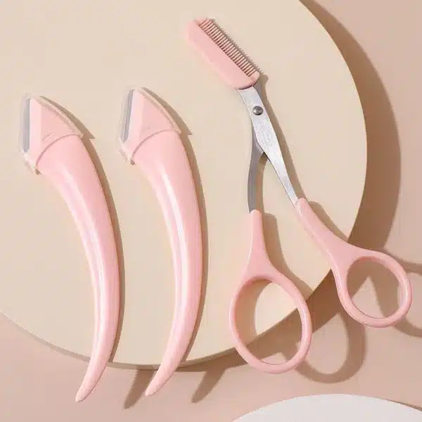 Newest Eyebrow Trimming Knife Eyebrow Face Razor For Women Professional Eyebrow Scissors Comb Brow Trimmer Scraper Accessories 4