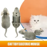 Electric Mouse Toys Cat Play Automatic Escape Robot Vibration Crawling Battery Operated Plush Mouse Pet Interaction Plaything 1