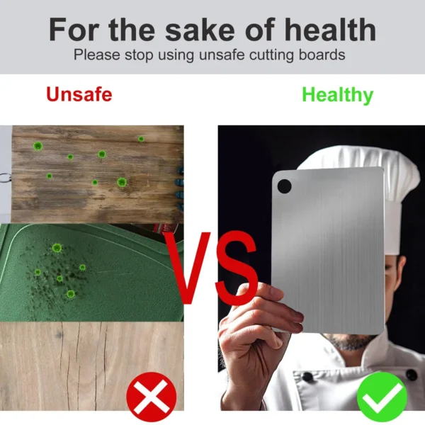 Board Kitchen Titanium Cutting Boards For Stainless 304Steel Thickened Double-Sided Non-Slip Durable Portable FruitMeat Chopping 2