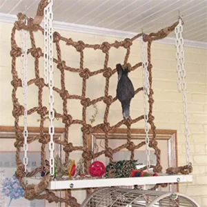 40*40cm Parrot Climbing Net Bird Toy Swing Rope Net Bird Stand Net Hammock With Hook Bird Hanging Climbing Chewing Biting Toys 1