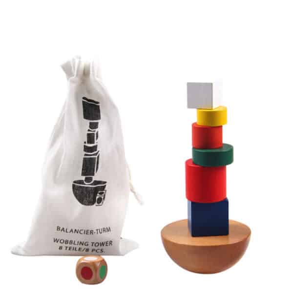 Wooden geometric building blocks balance game toy